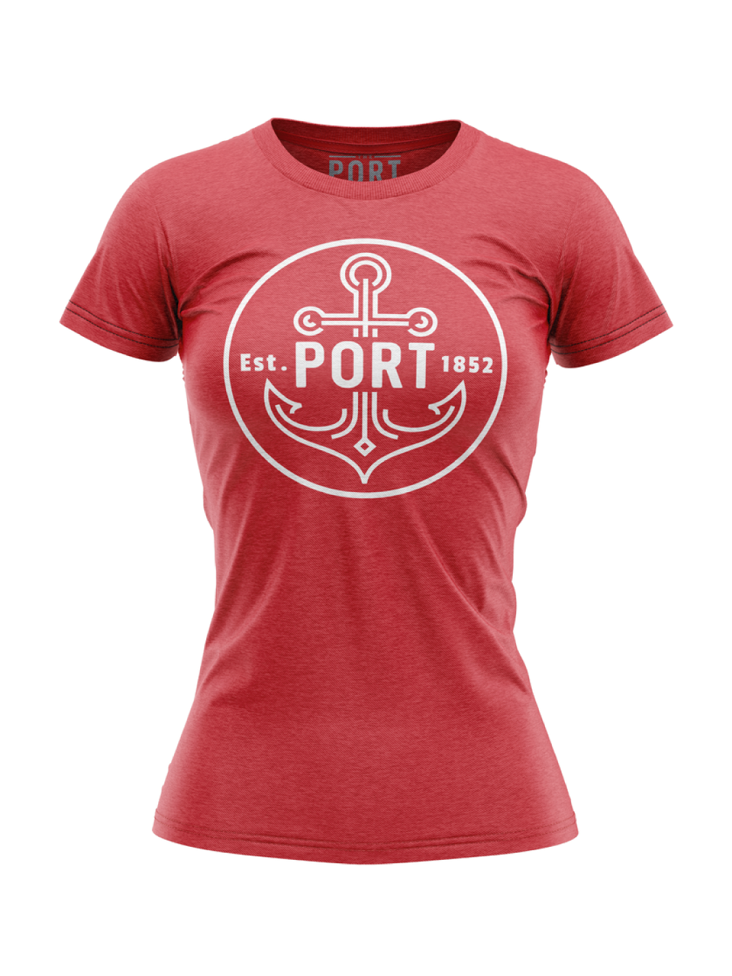 Womens Heathered Red Port Anchor Tee