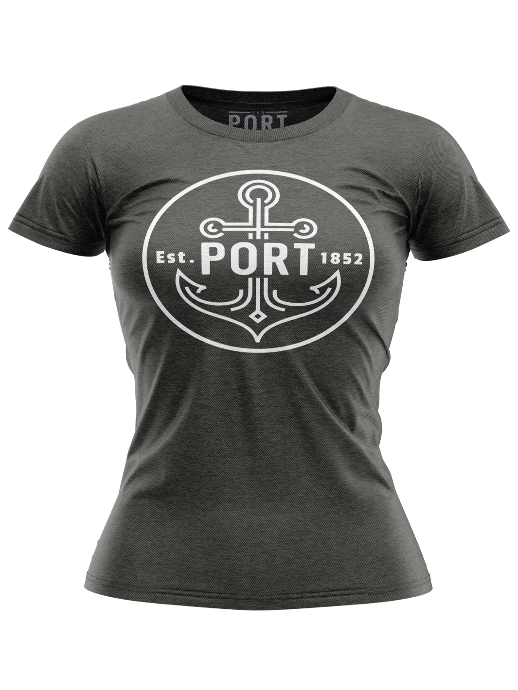 Womens Heathered Charcoal Port Anchor Tee